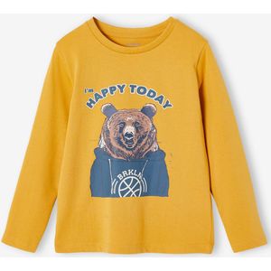 Oeko-Tex fun T-shirt met lange mouwen en kattenmotief voor jongens geel