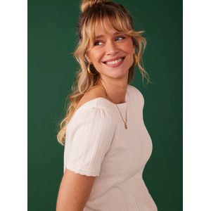 ENVIE DE FRAISE zwangerschapsshirt met lage ruguitsnijding en ajoursteek ecru