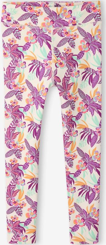 Legging - Ecru - Technisch Materiaal - Exotische Print - Voor Meisjes
