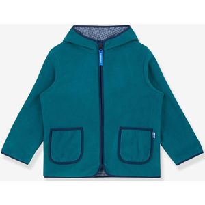 Fleece kinderjas TONTTU FINKID, zip-in binnenjas petrolblauw