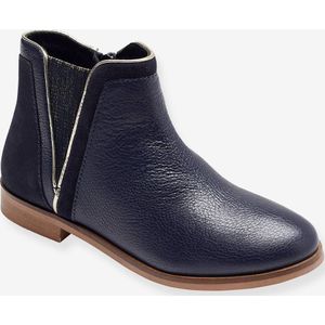 Vertbaudet - Leren Meisjeslaarzen - Met Rits en Elastiek - Antislipzool