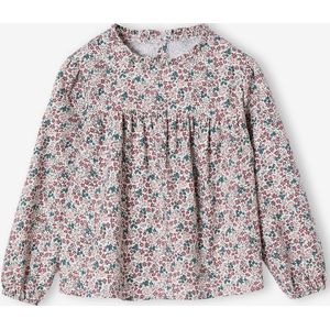 Blouse met bloemmotieven voor meisjes ecru