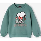 Snoopy Peanuts - Sweater - Smaragdgroen - Meisjes - Ronde Kraag - Lange Mouwen