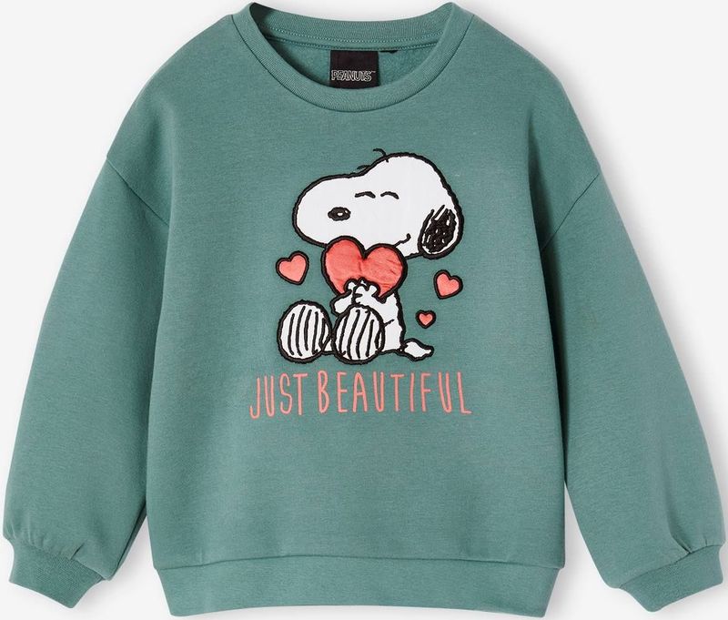 Snoopy Peanuts - Sweater - Smaragdgroen - Meisjes - Ronde Kraag - Lange Mouwen