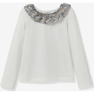 T-shirt met kraag in Liberty stof van biologisch katoen CYRILLUS ecru