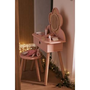 Rieten kaptafel + accessoires in FSC hout rozen