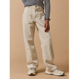 Rechte broek voor meisjes van denim CYRILLUS ecru