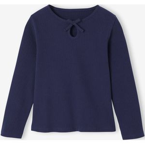 T-shirt met lange mouwen voor meisjes marineblauw