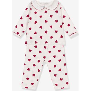Pyjama 2-delige baby met hartjesprint PETIT BATEAU wit