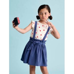 Vertbaudet - Set - Meisjesshirt + Rok - Marine - Katoengaas