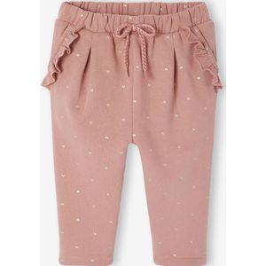 Fleece-pantalon voor meisjesbaby oudroze
