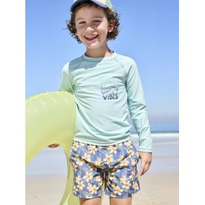 Zwemshirt met UV-bescherming voor jongens blauwgroen