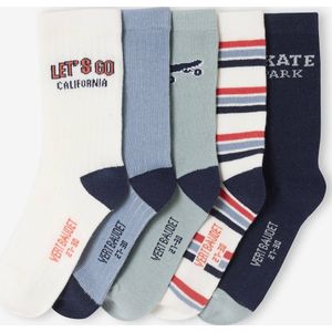 Set van 5 paar sokken "Skate" jongen ecru