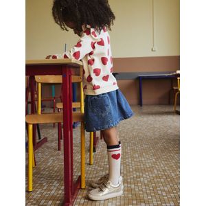 Spijkerrok met hartvormige zak voor meisjes ongewassen denim