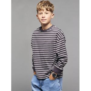 Gestreept T-shirt jongens JONEN antraciet