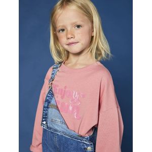 Cropped T-shirt met tekst en pailletten voor meisjes rozen