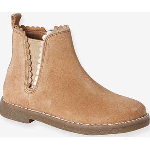 Leren meisjeslaarzen kameel