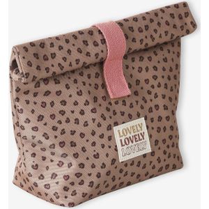 Geprinte luipaard lunchtas beige