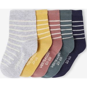Set van 5 paar sokken voor babyjongens marineblauw