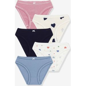 Set van slipjes for girls voor kinderen van katoen met hartjesprint PETIT BATEAU meerkleurig