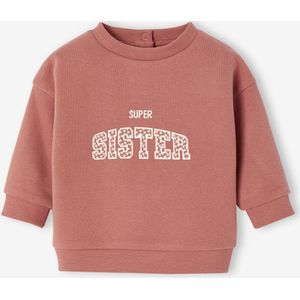 Baby - Sweater - Oudroze - Met Bedrukte Boodschap