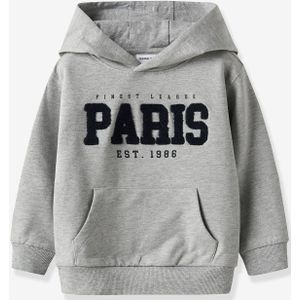 Sweater met capuchon NMMRIVAN jongen NAME IT gemêleerd grijs