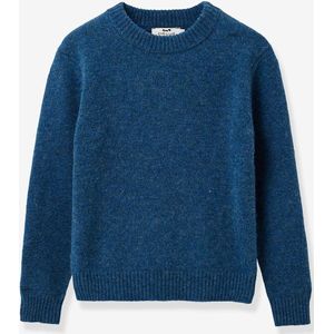 Trui voor jongens van hoofdzakelijk wol CYRILLUS blauw