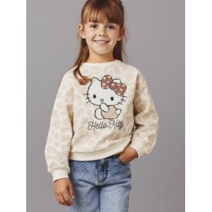 HELLO KITTY sweater met luipaardprint voor meisjes ecru
