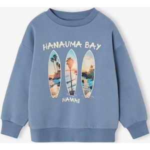 Jongenssweater met fotoprint chambrayblauw