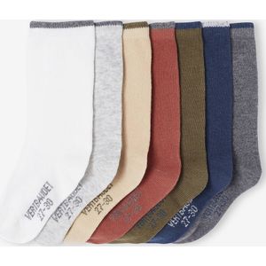 Set van 7 paar jongenssokken Oeko-Tex gemêleerd grijs