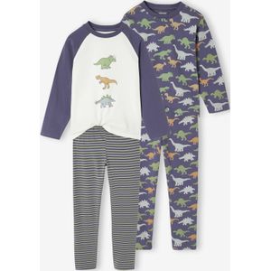 Set van 2 jongenspyjama's Dinosaurussen leiblauw