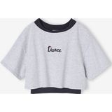 Vertbaudet - T-shirt 2-in-1 - Meisjes - Cropped - Ronde Hals - Hartmotief