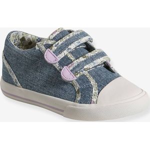 Sneakers met klittenband kleutercollectie jeansblauw