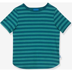 Gestreept T-shirt voor meisjes MAALARI FINKID, UV-bescherming oceaanblauw