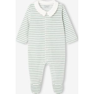 Personaliseerbaar babyslaappakje voor pasgeborenen in fluweel / velours ecru