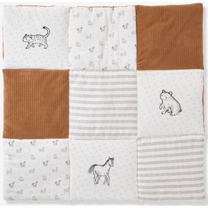 Patchwork sprei PETIT NOMADE ecru / camel