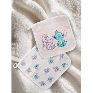 Set van 3 washandjes Disney LILO & STITCH wit