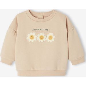 Babysweater met hartjes in bouclé roze (poederkleur)