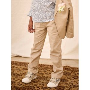 Chinobroek jongens katoen/linnen beige
