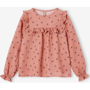 Blouse - Effen of Bloemmotief - Katoen - Lange Mouwen