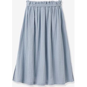 Lange rok voor meisjes van biologisch katoenen gaas CYRILLUS jeansblauw