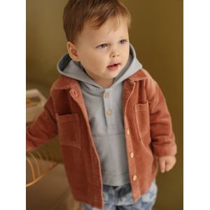 Overhemd voor baby's van ribfluweel terracottategel