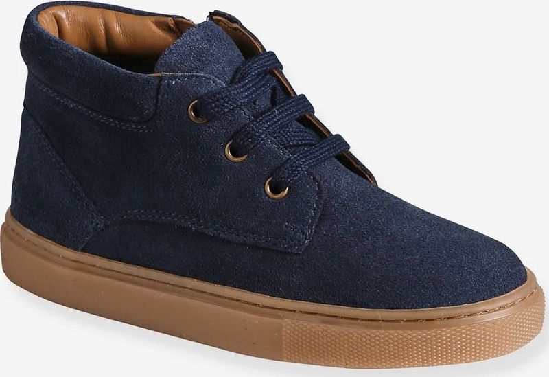 Vertbaudet - Hoge Leren Sneakers - Jongens - Met Veters - Comfortabel en Stijlvol