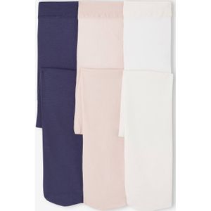 Set van 3 paar panty's polyamide voor meisjes roze (poederkleur)