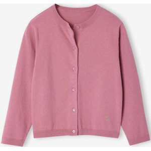 Meisjesvest Basics van fijn breisel rozenhout