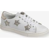 Leren meisjessneakers met vetersluiting en ritssluiting bank