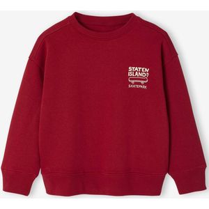 Jongenssweater met motief op de borst rood