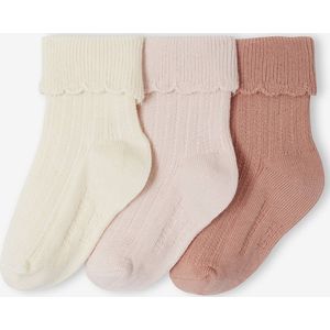 Set van 3 paar sokken voor babymeisjes lichtroze