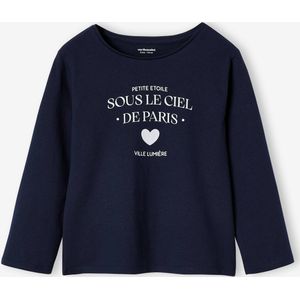 T-shirt BASICS met lange mouwen voor meisjes marineblauw