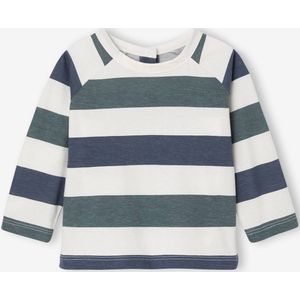 Gestreept t-shirt voor baby's met lange mouwen grijsblauw